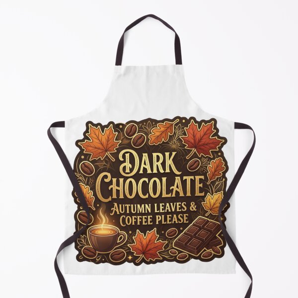 Item preview, Dark Chocolate Autumn Leaves and Coffee Fall Season Slogan designed and sold by KreatoLab.