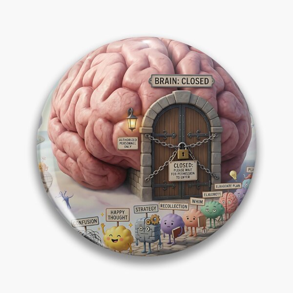 Item preview, Brain Closed Queue of Thoughts Mental Exhaustion designed and sold by Michaelragheb.