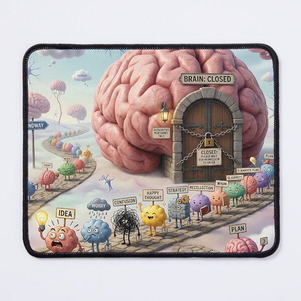 Item preview, Brain Closed Queue of Thoughts Mental Exhaustion designed and sold by Michaelragheb.