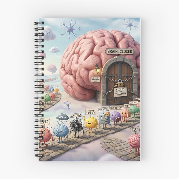 Item preview, Brain Closed Queue of Thoughts Mental Exhaustion designed and sold by Michaelragheb.