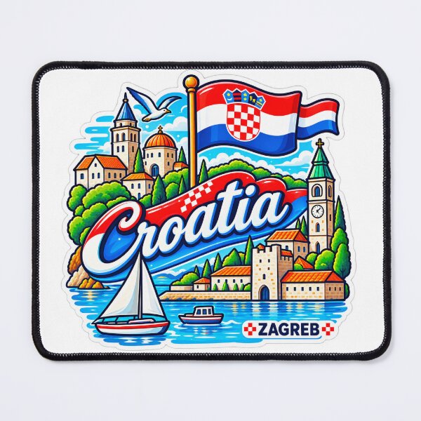 Item preview, Croatia Adriatic Adventure – Coastal Town & Croatian Travel Art designed and sold by ChicClicker.