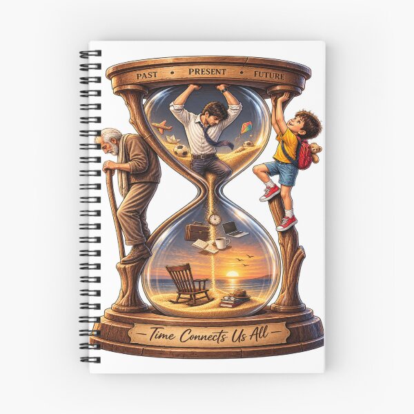 Item preview, Past Present Future – Time Connects Us All Hourglass Life Journey Sticker designed and sold by Genzfirevibes.