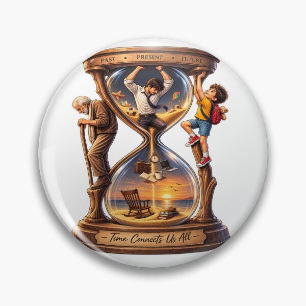 Item preview, Past Present Future – Time Connects Us All Hourglass Life Journey Sticker designed and sold by Genzfirevibes.