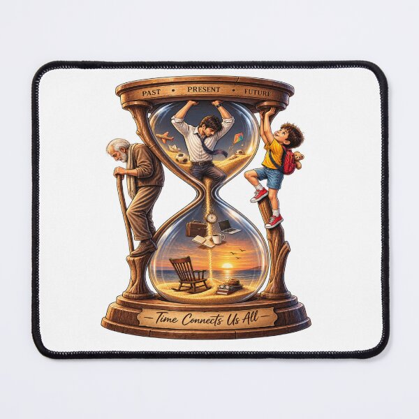 Item preview, Past Present Future – Time Connects Us All Hourglass Life Journey Sticker designed and sold by Genzfirevibes.