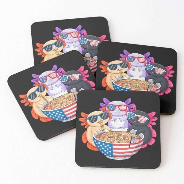 Item preview, Axolotl Ramen Anime American Flag USA Funny 4th Of July designed and sold by ClairLuther571.