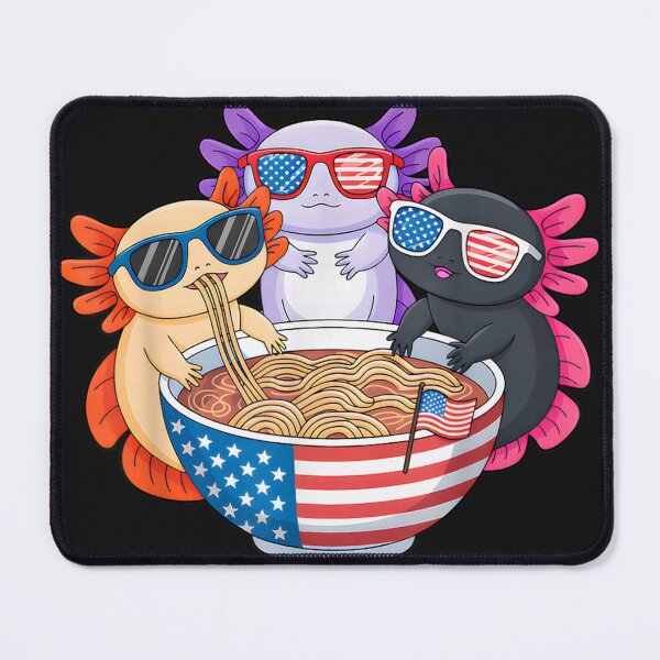 Item preview, Axolotl Ramen Anime American Flag USA Funny 4th Of July designed and sold by ClairLuther571.
