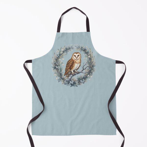 Item preview, Winter Barn Owl Snowdrop Ivy Wreath Botanical Bird Art designed and sold by BirdsnStuff.