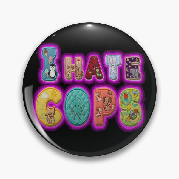 Item preview, I Hate Cops Spelled In Kawaii Patches designed and sold by weirdove.