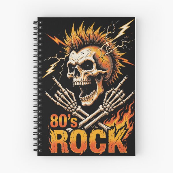Item preview, 80s Rock Heavy Metal Skull Rock Horns Flames Vintage designed and sold by CF_VintageDesign.