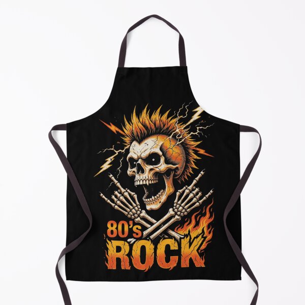 Item preview, 80s Rock Heavy Metal Skull Rock Horns Flames Vintage designed and sold by CF_VintageDesign.