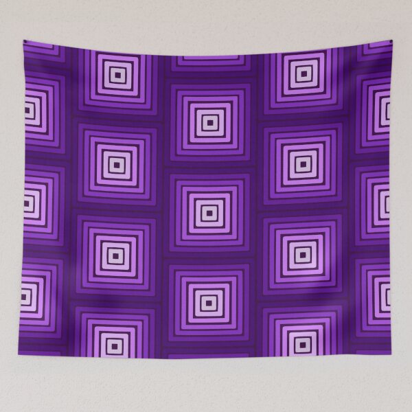 Item preview, Modern Nested Square Geometry - Deep Purple and Violet Palette designed and sold by LittleHappiness by Kamollak .