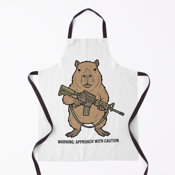 Item preview, Tactical Capybara Approach With Caution Funny Giant Rodent Military Gun Humor designed and sold by raedattia.