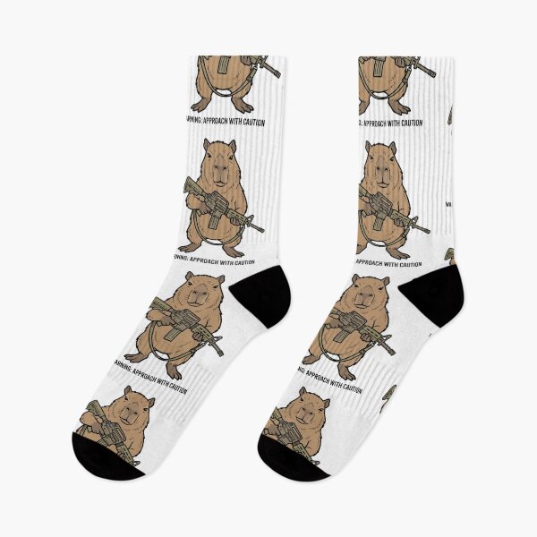 Item preview, Tactical Capybara Approach With Caution Funny Giant Rodent Military Gun Humor designed and sold by raedattia.