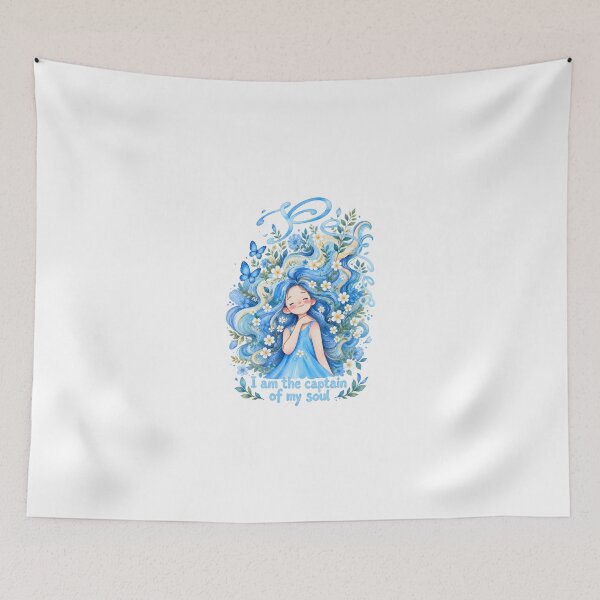 Item preview, I Am the Captain of My Soul Blue Floral Girl Art designed and sold by hoangvanhieusw.