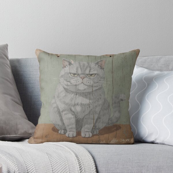 Item preview, Skeptical British Shorthair Judging Your Playlist Folk Art designed and sold by PictorialWhimsy.