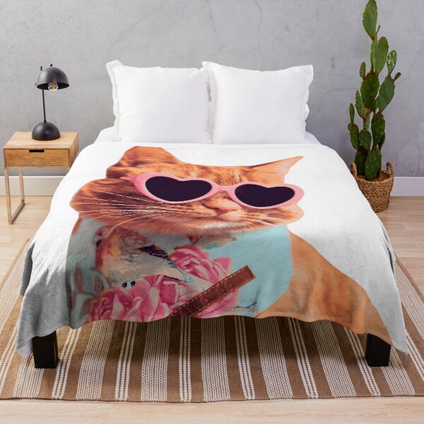 Item preview, Cool Ginger Cat in Pink Heart Sunglasses - Cute Floral Bandana Art designed and sold by L&L.
