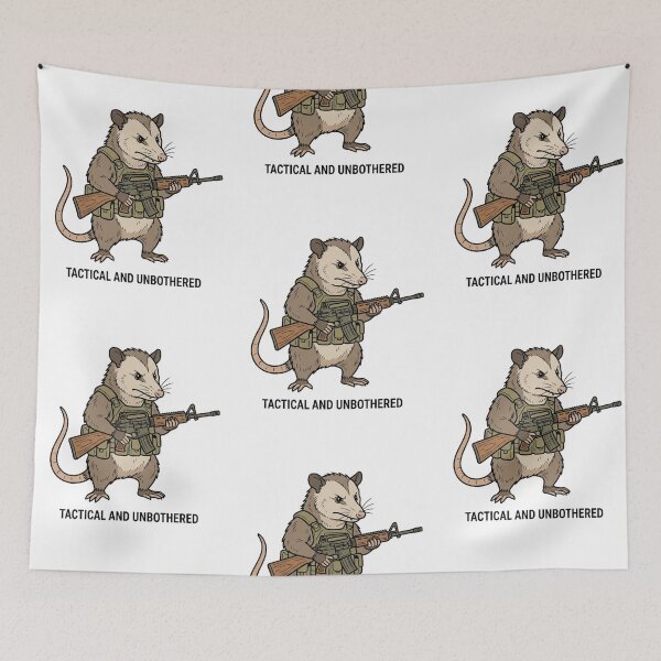 Item preview, Tactical Possum Tactical And Unbothered Funny Opossum Military Gun Humor designed and sold by raedattia.
