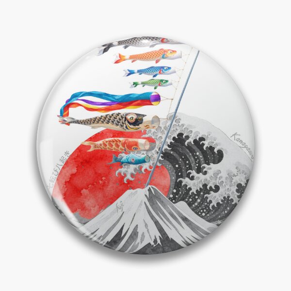 Item preview, Japanese Koinobori Carp Flags Mount Fuji Great Wave Art designed and sold by hoangvanhieusw.