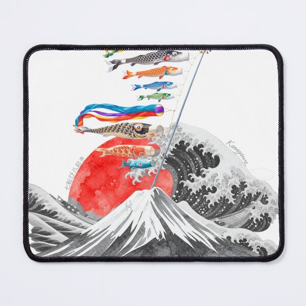 Item preview, Japanese Koinobori Carp Flags Mount Fuji Great Wave Art designed and sold by No.Brain.No.Pain.