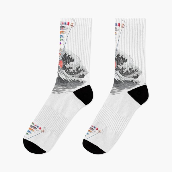 Item preview, Japanese Koinobori Carp Flags Mount Fuji Great Wave Art designed and sold by No.Brain.No.Pain.