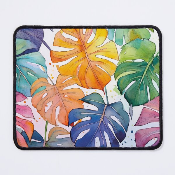 Item preview, Tropical Monstera Leaves Watercolor | Vibrant Botanical Jungle Art designed and sold by Becky-Poppins.