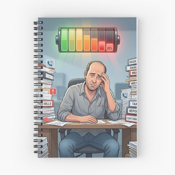 Item preview, Exhausted Office Worker 20 Percent Low Battery Burnout designed and sold by Michaelragheb.