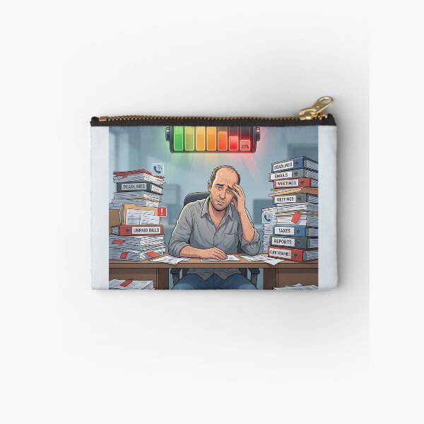 Item preview, Exhausted Office Worker 20 Percent Low Battery Burnout designed and sold by Michaelragheb.