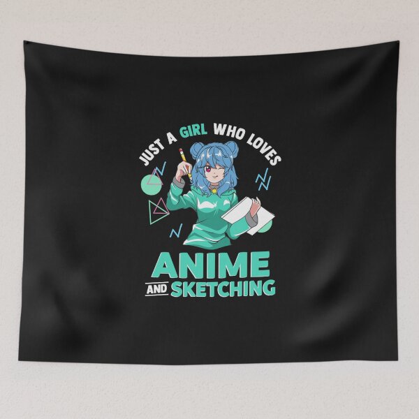 Item preview, Just A Girl Who Loves Anime and Sketching Drawing Art designed and sold by ClairLuther571.