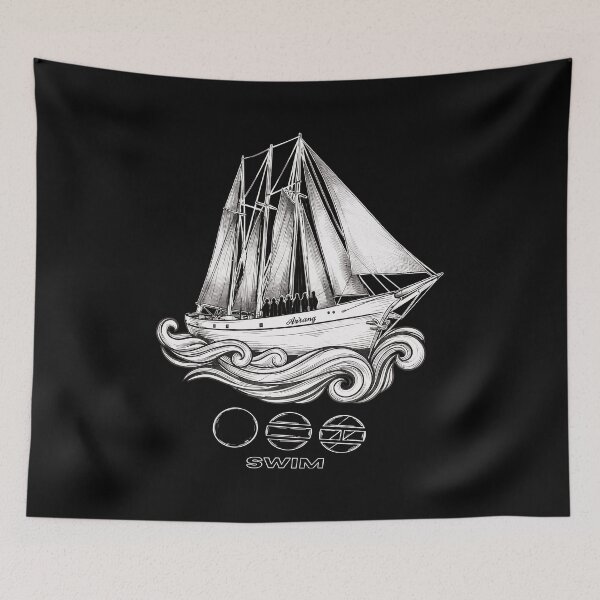 Item preview, Vintage Sailing Ship Nautical Ocean Waves designed and sold by WendyFros39809.