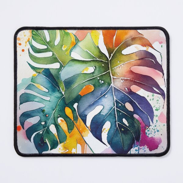 Item preview, Colorful Monstera Leaves Watercolor | Tropical Art designed and sold by Becky-Poppins.