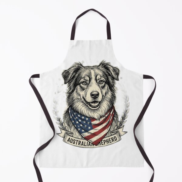 Item preview, Australian Shepherd with American Flag Bandana – Patriotic Dog Design designed and sold by ShirtsUp-Lane.