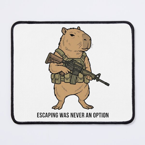 Item preview, Tactical Capybara Escaping Was Never An Option Funny Giant Rodent Military Gun Humor designed and sold by raedattia.