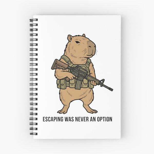 Item preview, Tactical Capybara Escaping Was Never An Option Funny Giant Rodent Military Gun Humor designed and sold by raedattia.