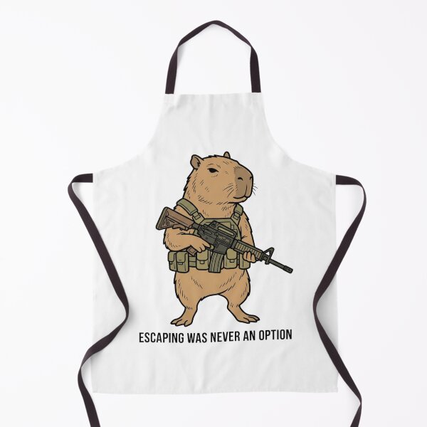 Item preview, Tactical Capybara Escaping Was Never An Option Funny Giant Rodent Military Gun Humor designed and sold by raedattia.