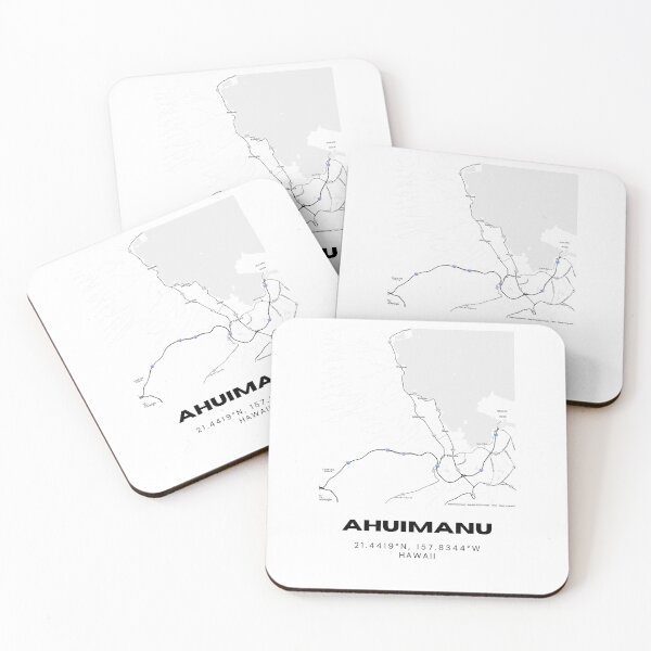 Item preview, Ahuimanu Hawaii Map | Minimalist Oahu Location Design designed and sold by RM-Journey.