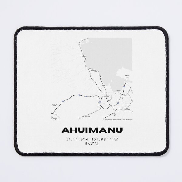 Item preview, Ahuimanu Hawaii Map | Minimalist Oahu Location Design designed and sold by RM-Journey.