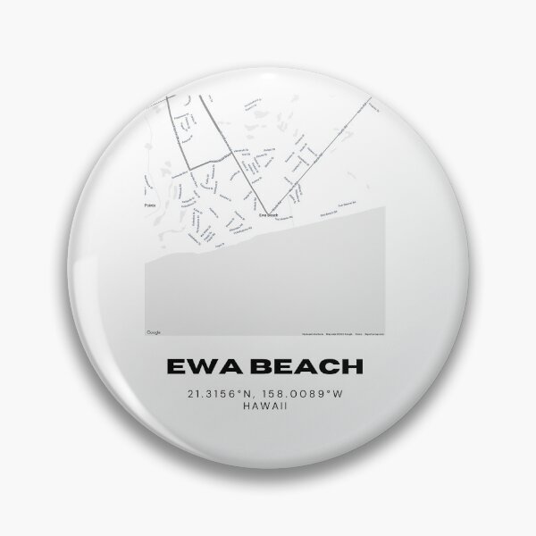 Artikelvorschau, Karte von Ewa Beach, Hawaii | Minimalistisches Küstendesign auf Oahu entworfen und verkauft von RM-Journey.