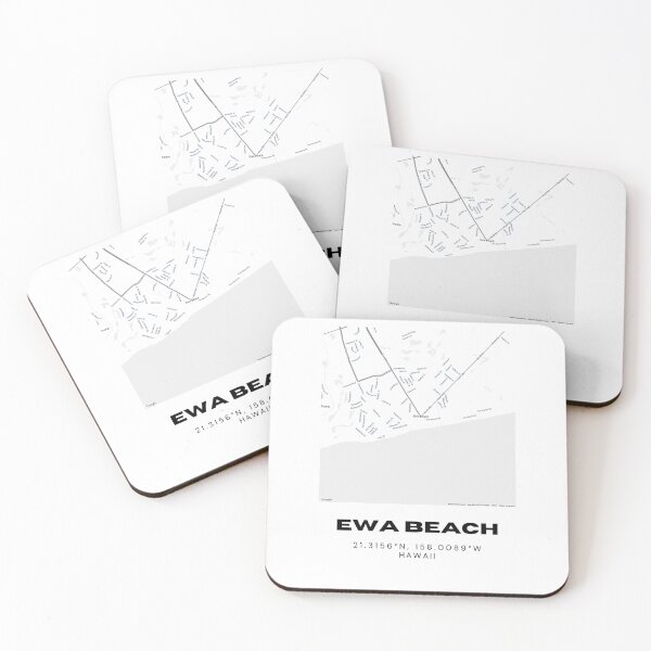 Item preview, Ewa Beach Hawaii Map | Minimalist Oahu Coastal Design designed and sold by RM-Journey.