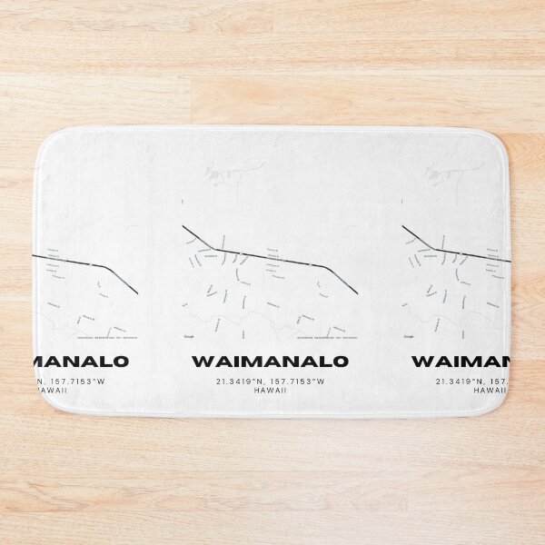 Item preview, Waimanalo Hawaii Map | Minimalist Oahu Coastal Design designed and sold by RM-Journey.