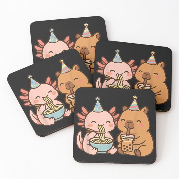Item preview, Birthday Capybara Axolotl Kawaii Anime Bubble Boba Tea Ramen designed and sold by ClairLuther571.