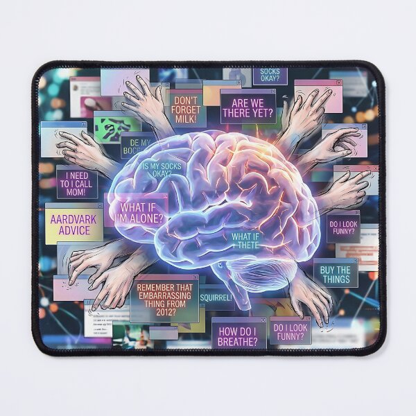 Item preview, Overthinking Brain Multitasking Mental Pop Up Chaos designed and sold by Michaelragheb.
