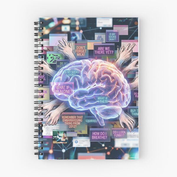 Item preview, Overthinking Brain Multitasking Mental Pop Up Chaos designed and sold by Michaelragheb.