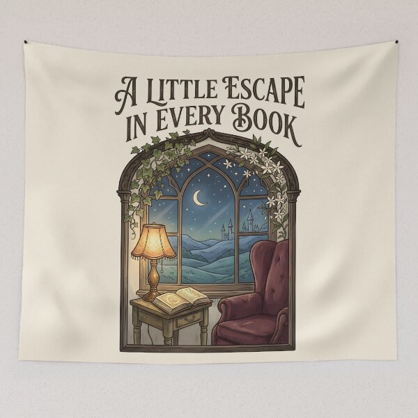 Item preview, A Little Escape in Every Book Cozy Reading designed and sold by hutofdesigns.