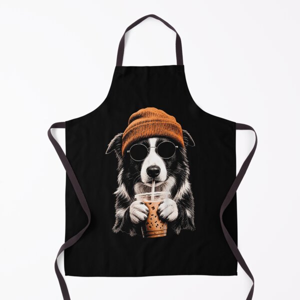 Item preview, Border Collie Drinking Iced Coffee Funny Dog Hipster designed and sold by Trippy-Toad.