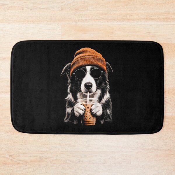 Item preview, Border Collie Drinking Iced Coffee Funny Dog Hipster designed and sold by Trippy-Toad.