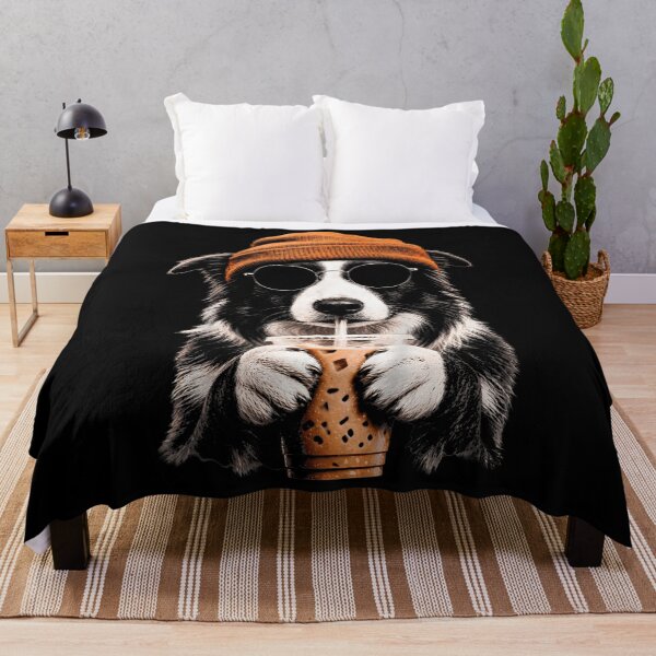 Item preview, Border Collie Drinking Iced Coffee Funny Dog Hipster designed and sold by Trippy-Toad.