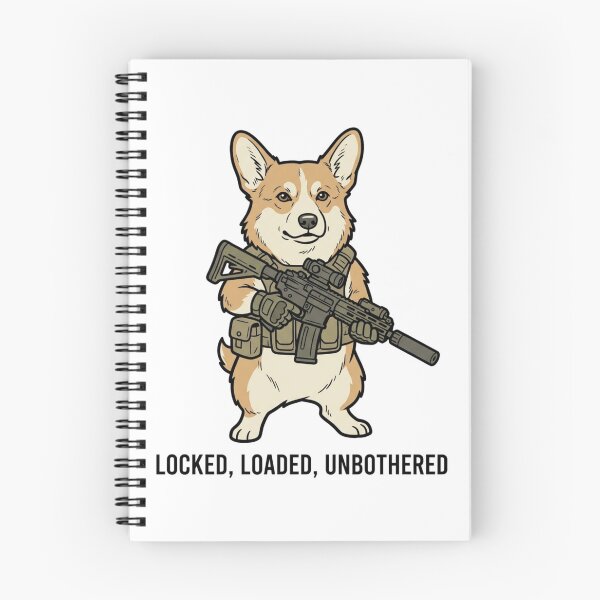 Item preview, Tactical Corgi Locked Loaded Unbothered Funny Dog Military Gun Humor designed and sold by raedattia.