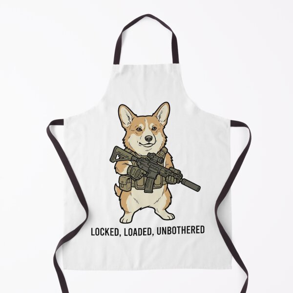 Item preview, Tactical Corgi Locked Loaded Unbothered Funny Dog Military Gun Humor designed and sold by raedattia.