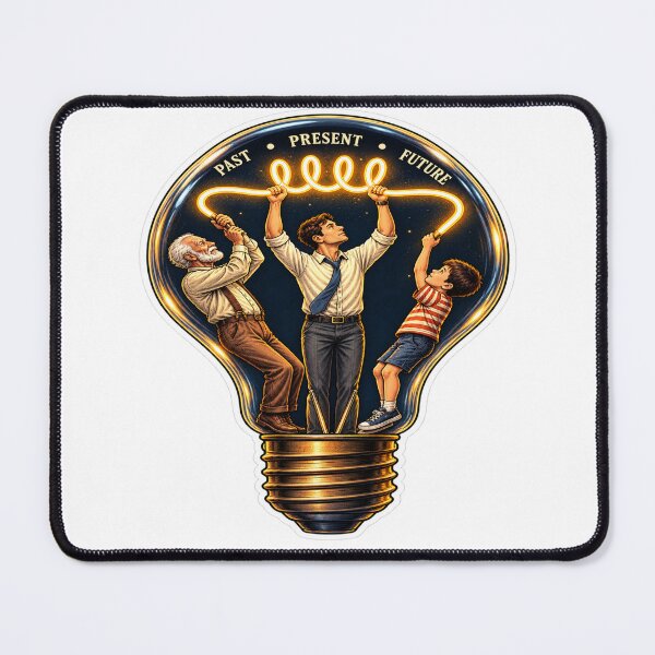 Item preview, Past Present Future – Life Ideas and Generations Inspirational Light Bulb Sticker designed and sold by Genzfirevibes.