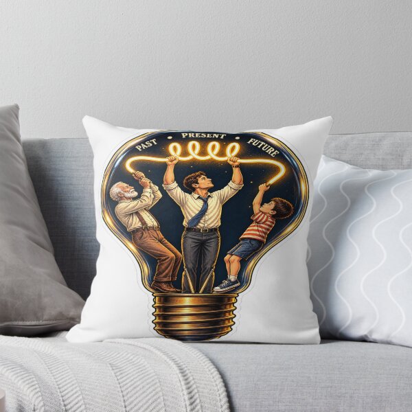 Item preview, Past Present Future – Life Ideas and Generations Inspirational Light Bulb Sticker designed and sold by Genzfirevibes.